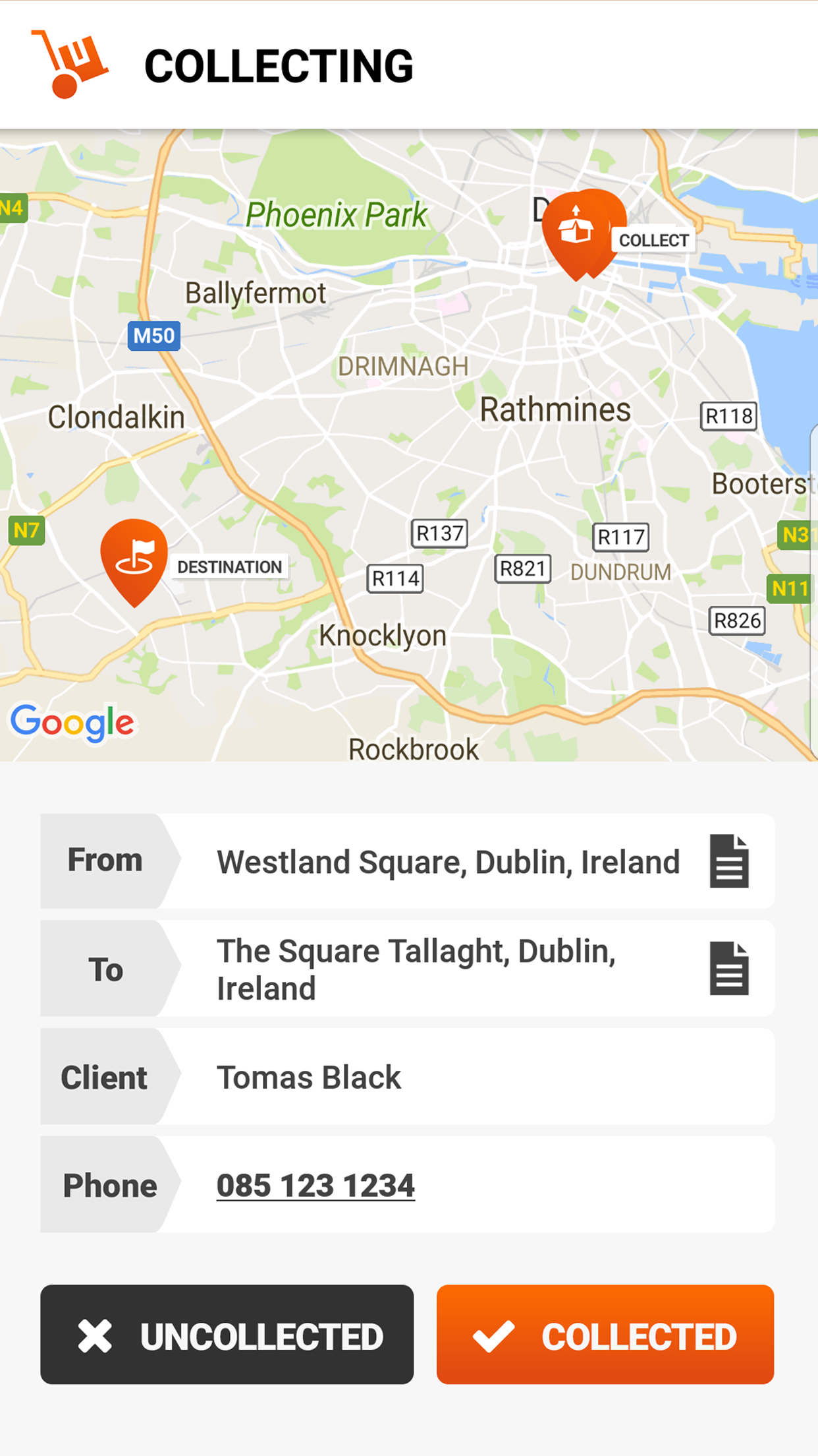 screenshot of Zoom Courier Software